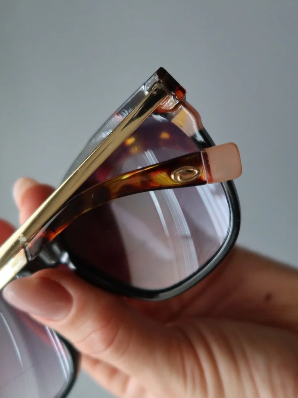 Oversized Cat Eye Sunglasses Black Tortoise Gold Tone